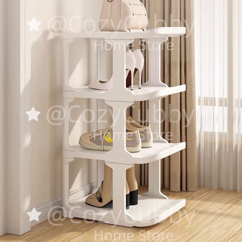 Estante de almacenamiento de zapatos, puerta de esquina de pared de 9 niveles, armario organizador de zapatos DIY estrecho apilable que ahorra espacio para dormitorio doméstico