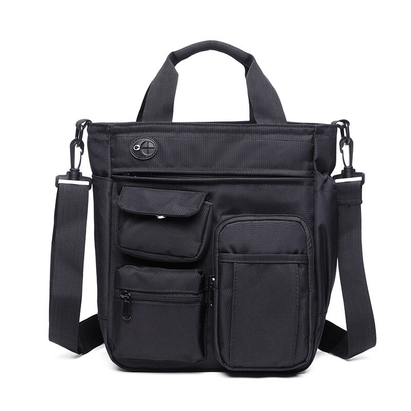 Multifunctionele Kantoor Messenger Bag met Hoofdtelefoon Gat Waterdichte Nylon Reizen Handtas Schoudertas Mannen Leisure Tas XA11ZC: Black style 1