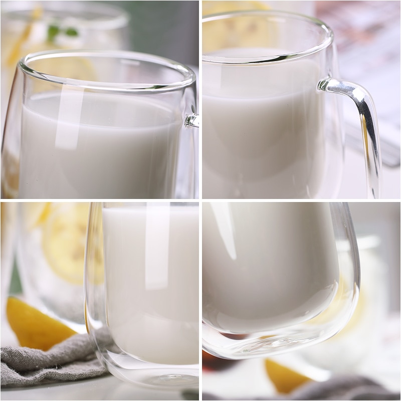 80/350/450ml glass glass kopp varmebestandig kaffekopp håndlaget sunt krystall gjennomsiktig krus drinkware par