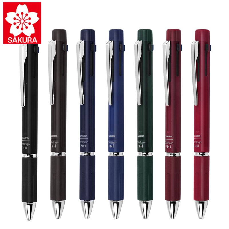 1Pcs Sakura 5-In-1 Multi-Functionele Kleur Gel Pen (0.5 Automatische Potlood + 0.4mm 4-Kleur Gel Pen) laag Zwaartepunt Schrijven
