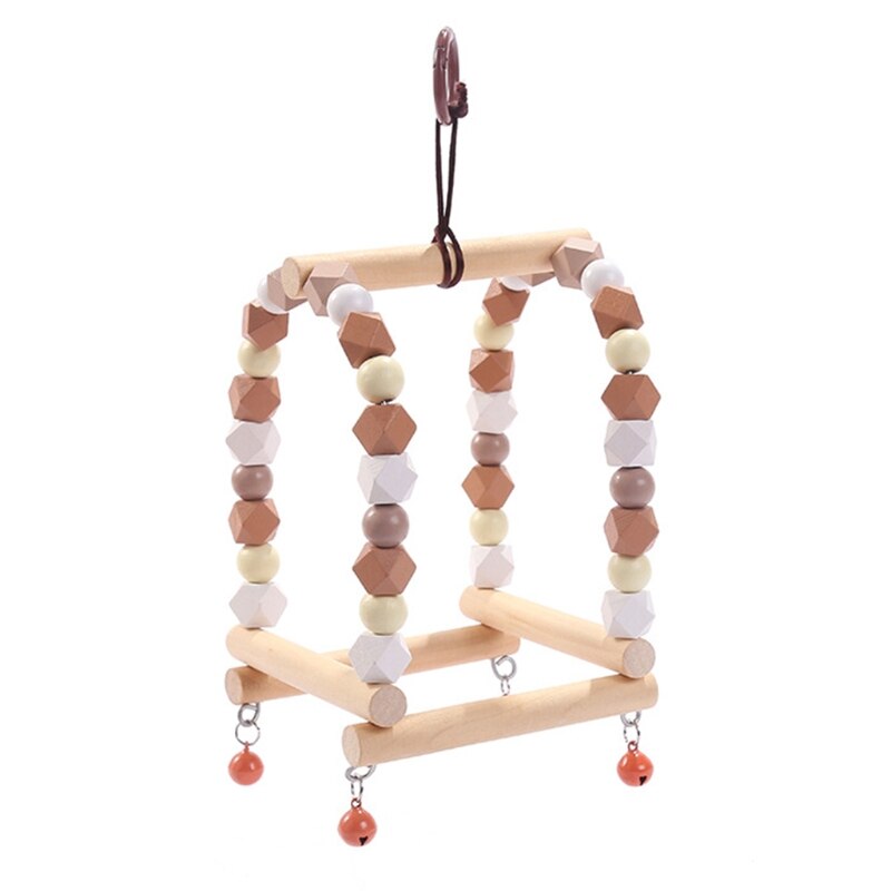 Vogel Speelgoed Schommel Papegaai Staande Baars Kooi Opknoping Chew Speelgoed Met Kleur Houten Kralen Bel Voor Budgie Parkiet Vink: 2