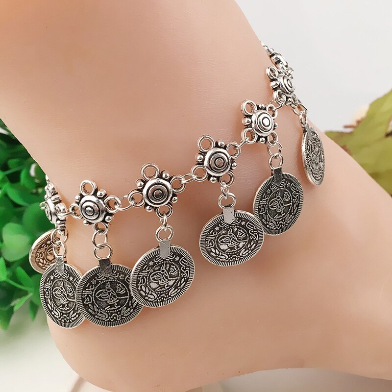 Ancient Coin Foot Bracelet On The Leg Women Anklets Chain Enkelbandje Ankle Jewelry