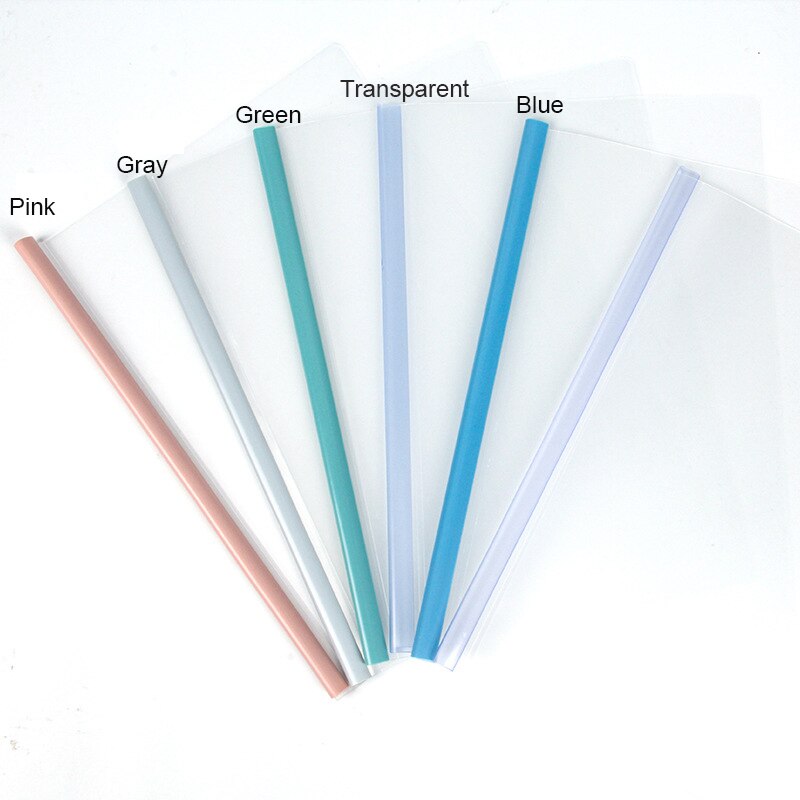 A4 Water Transparent Folder Trolley Clip Report Folder File Case Presentation Folder Resume Folder Business Supplies: Blue