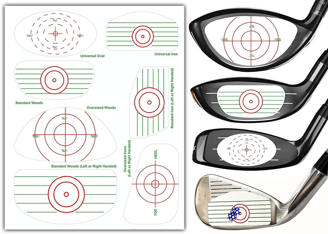 Golf Impact Tape Labels Target Binders Sticker for Swing Training Irons Putters and Woods