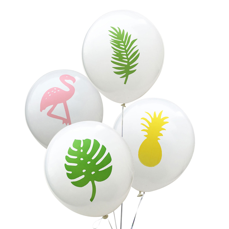 Ballons en Latex de feuilles de palmier 10 pièces | Décoration de Ballon flamant rose, ananas Tropical, Cactus, fête d'anniversaire, plage, été