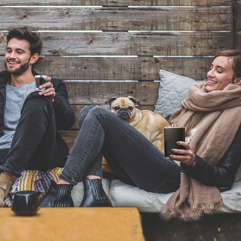 GENNISSY 9oz Leather Hip Flask Set Outdoor Portable Stainless Steel Drink Hip Flasks For Whiskey/Brandy/Cocktail/ Men Set