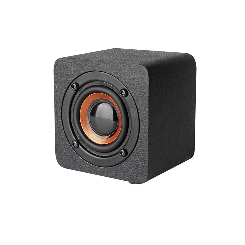 Houten Draadloze Bluetooth Speaker Hifi Vierkante Mini Retro Draagbare Subwoofer Mobiele Telefoon Kleine Stereo Leven: Black