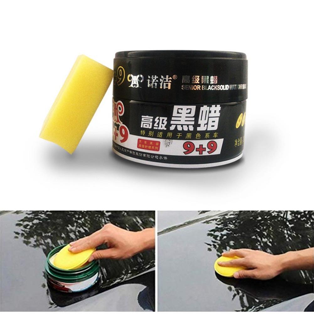 Pasta de cera abrillantado para coche, reparador para arañazos, pintura dura para coche, cera para pintura, cuidado, revestimiento impermeable, eliminador de arañazos con esponja