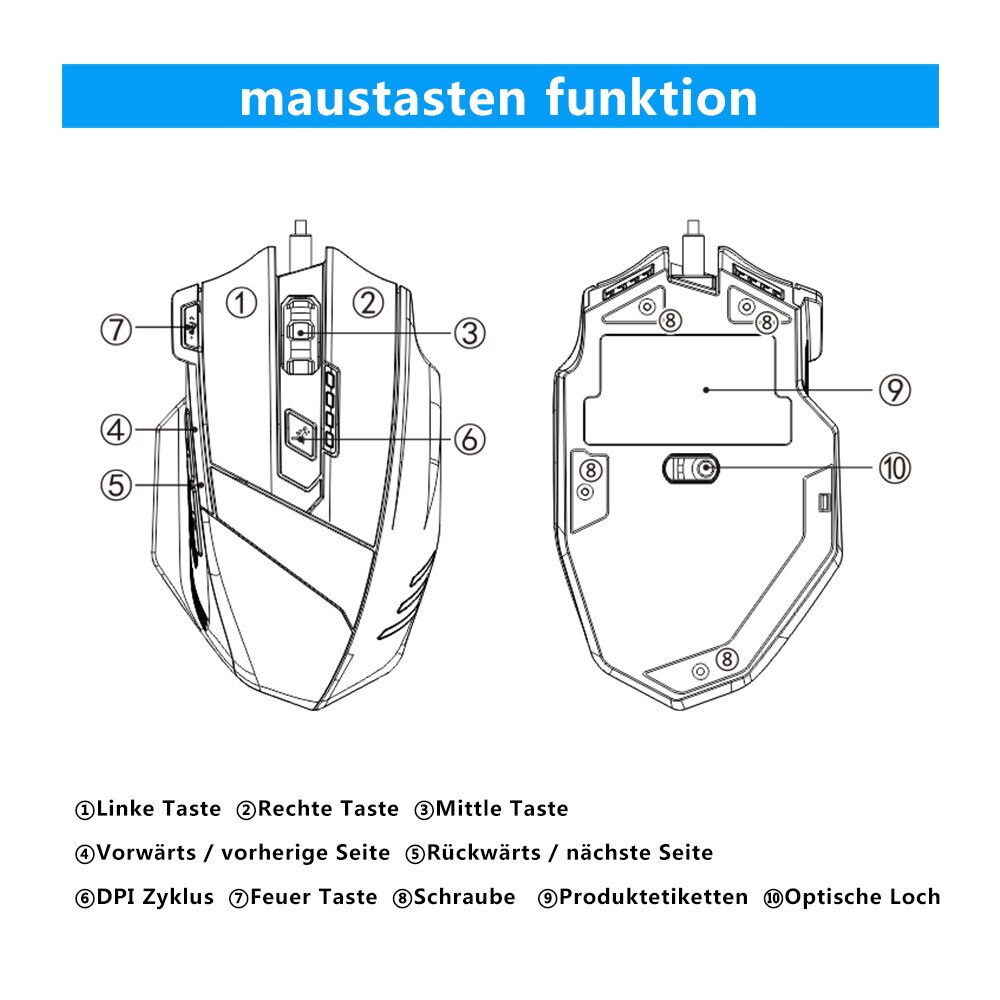 ZELOTES T-60 3200DPI USB Wired Mouse Mause Optical 7 Buttons Gaming Mouse Gamer Raton Inalambrico Ordenador#es