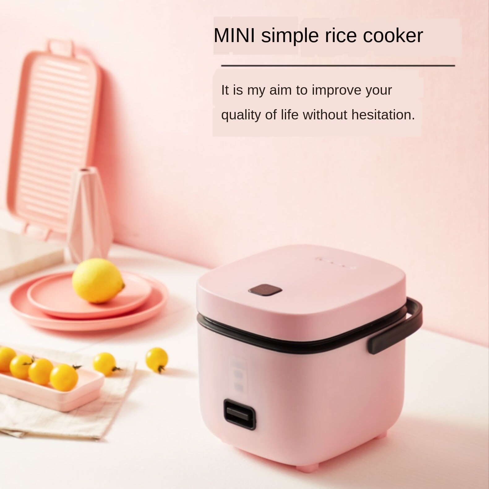Rice Cooker Small 1-2 People Rice Cooker Household Smart Kitchen Appliances: Girl powder
