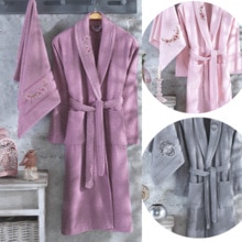 100% algodão roupão e toalha conjunto longo grosso terry para banho mulher macio relaxar vestido de vestir dama de honra absorvente m/l Roupão de banho plus roupões femininos de dama de honra