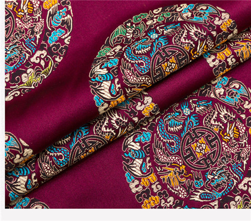 1 Yard chinois traditionnel soie brocart tissu Cheongsam vêtements Costume robe soie tache tissu: 4