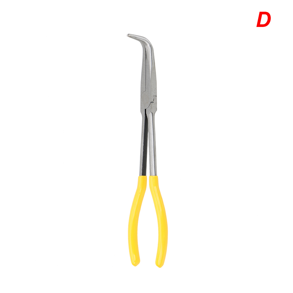 Alicates de punta Extra larga DIY, equipo mecánico de punta recta doblada, herramientas de extracción manual, Clips de llave, Kit de cuidado automático, accesorios para coche: Rojo