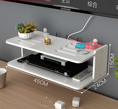 Punch-free Router WIFI Living Room Socket Set-top Box Rack Rack Router Storage Box Wall Hanging Decorative Partition Bedroom: 15Non-marking hook