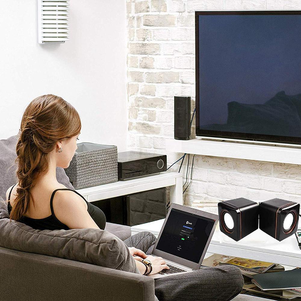 EastVita Portable Computer Speakers USB Powered Desktop Mini Speaker Bass Sound Music Player System Wired Small Speaker