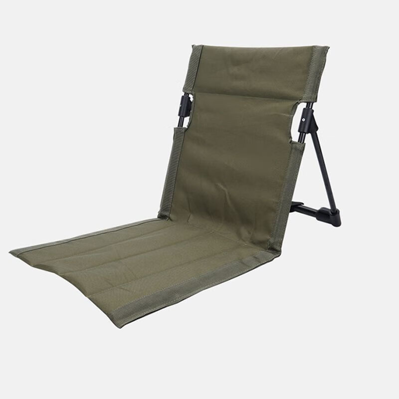 1pc foldbare campingstole udendørs have park enkelt doven stol ryglæn hynde picnic camping foldbar rygstol strandstole: Lysegrå