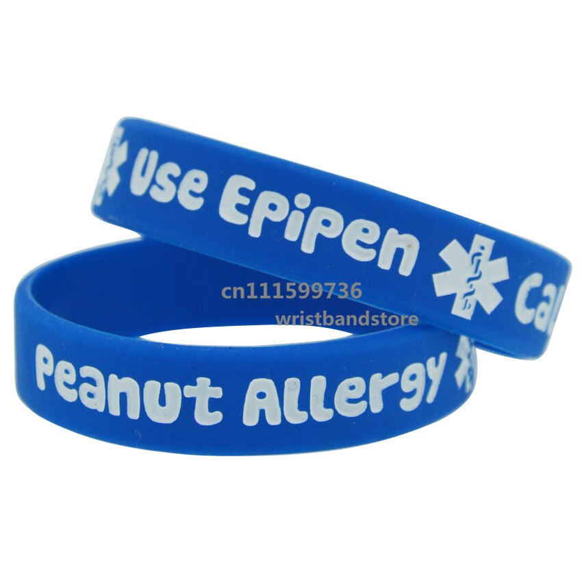 50 pièces/lot Bracelet en Silicone pour enfants allergie aux arachides appel 911 Bracelet