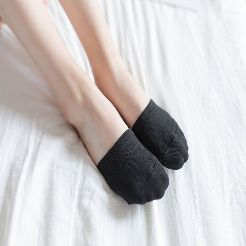 Women Simple Solid Sock Slippers Half Grip Foot Toe Socks Summer Thin Invisible Socks Feet Women's Socking Female