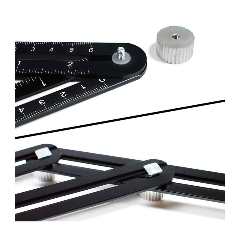 LAMEZIA 25cm Angle Measuring Protractor Four-Sided Ruler Template Instrument Tool Slides Mechanism For Carpenter