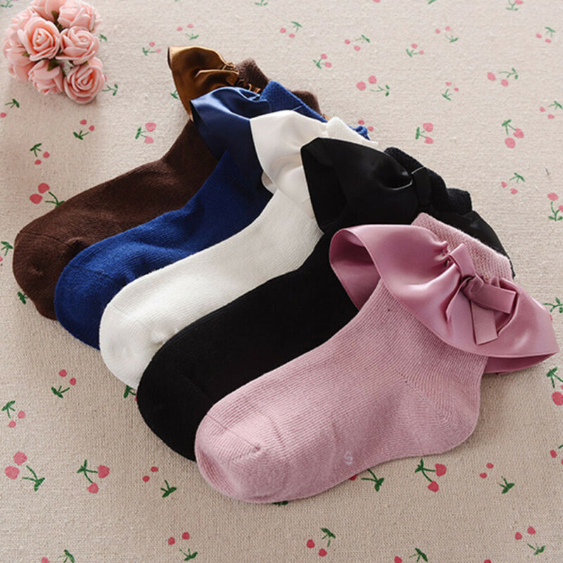 Baby Meisjes Kids Katoen Kant Ruche Strik Sokken Ademend Tutu Stroken Enkel Herfst Anti Slip Solid Novelty Accessoires 2-8Y