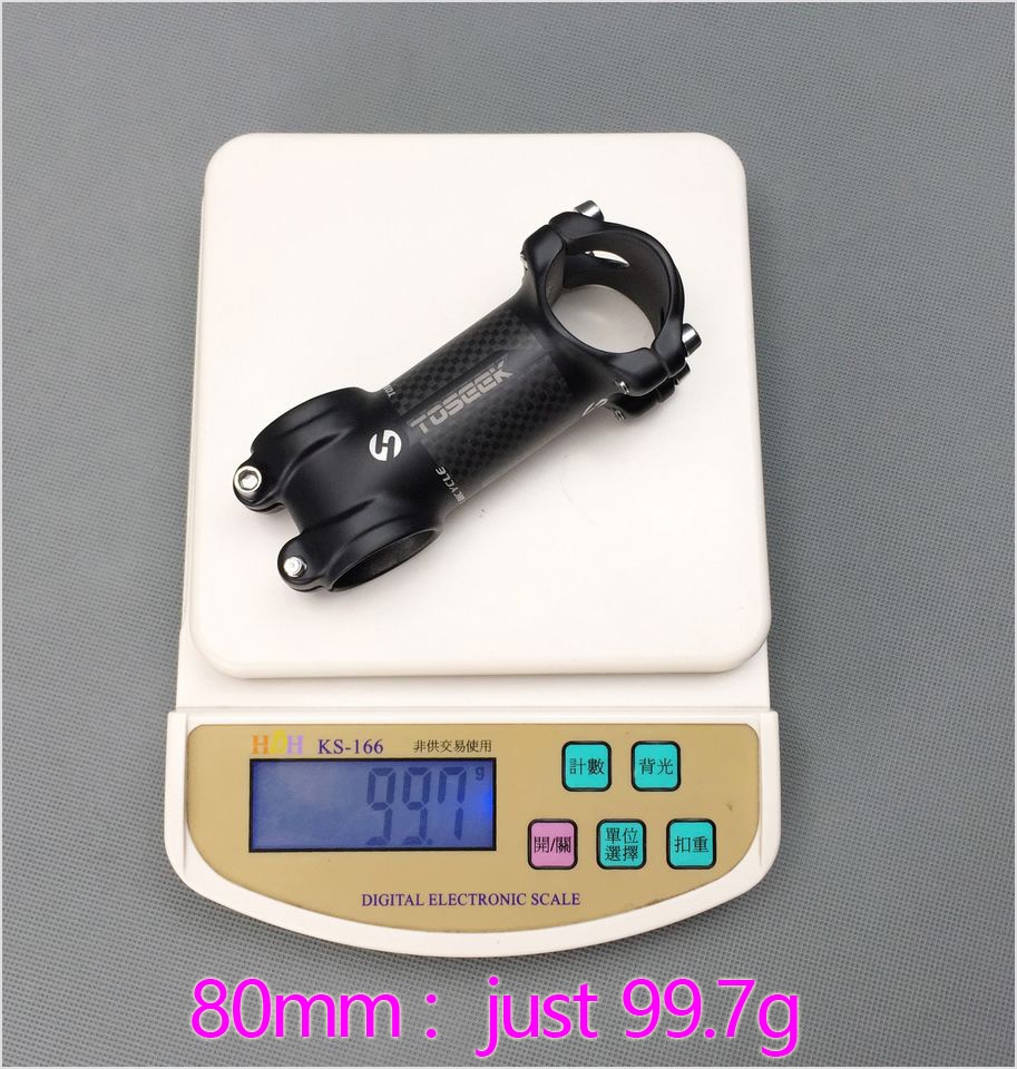 Potence de vélo de route toseek ultralight 100g en aluminium et  + 3k en carbone, pièces de cyclisme 31.8*80/90/100/110mm et housse