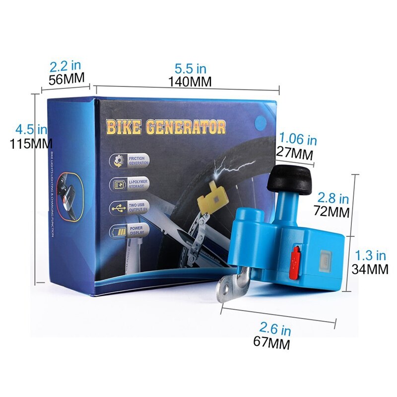 Emergency Bike Generator Cycling Mobile Power Combo Light Battery Suitable for Long-Distance Riding and Outdoor Adventure