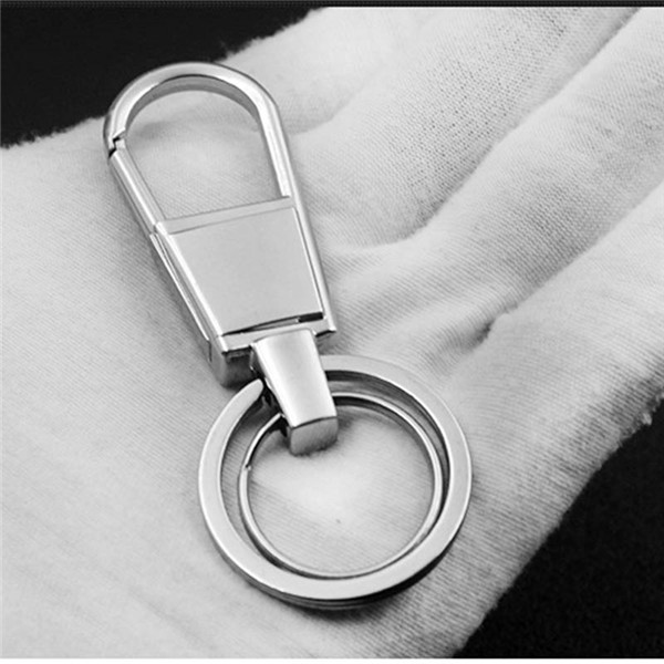 Bycobecy legering mænd kvinder smart nøgleholder dobbeltringe nøglering sort sølv nøgleorganisator solid bilnøglekasse nøglepunge: Sølv  y1-089
