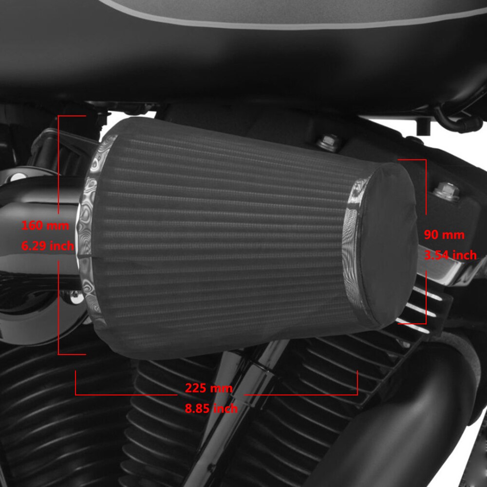 Motorcykel luftfilter kraftig udluftning regnsok sort beskyttelsesdæksel til harley luftrensersæt  xl 1200 touring softail dyna: Default Title