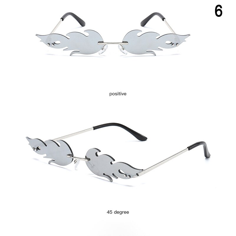 Gafas de sol de fuego llama gafas de sol sin montura ola gafas de sol de tendencia estrecha: 6