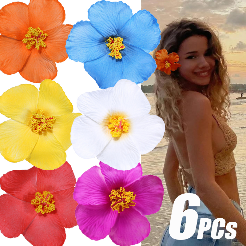 Pinzas para el cabello con flores de orquídeas para mujer, horquilla bohemia, pasador nupcial, playa, boda, flor artificial, accesorios para el cabello para vacaciones: Plata