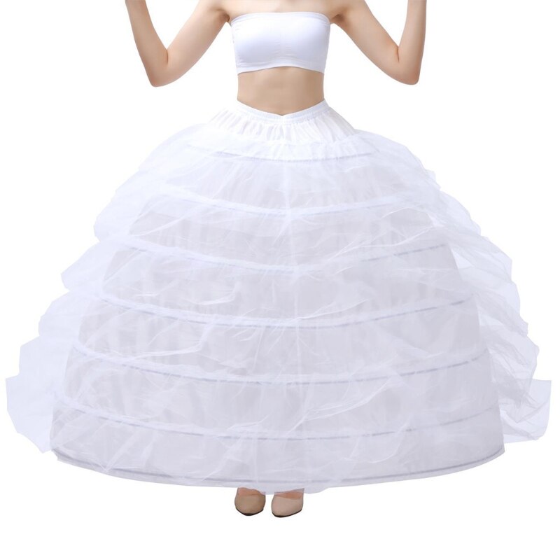 Women 7 Hoop Floor Length A-Line Petticoat Crinoline Skirt Ball Gown Underskirt U90E