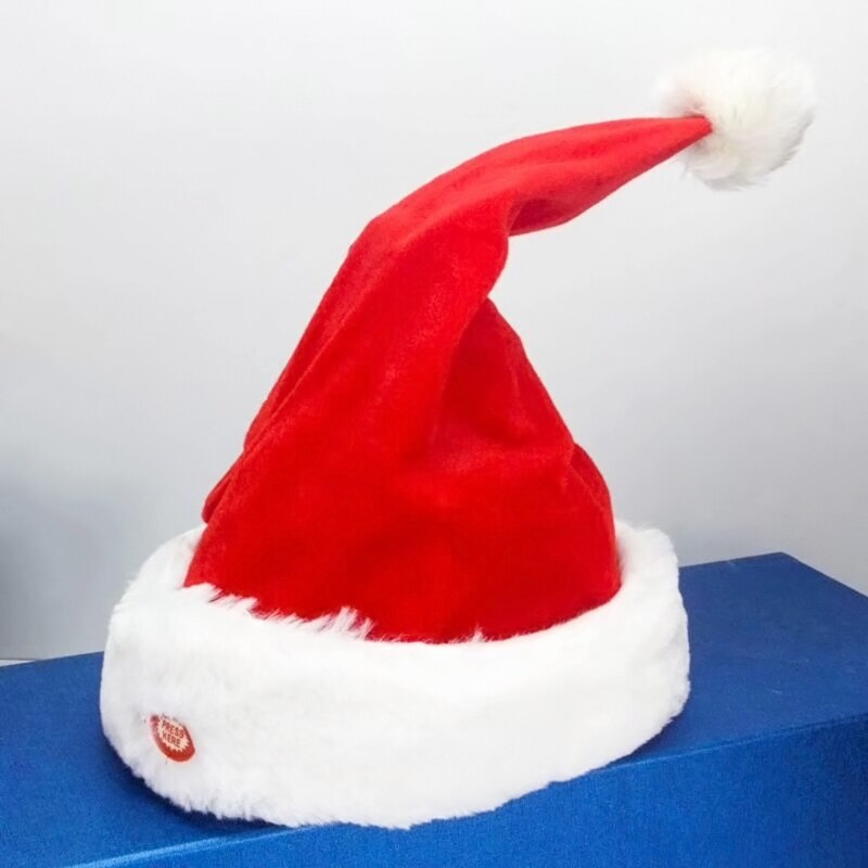 Christmas Decoration Ornaments Electric Christmas Hat with Singing and Dancing Function Funny Plush Cap Novel Christmas