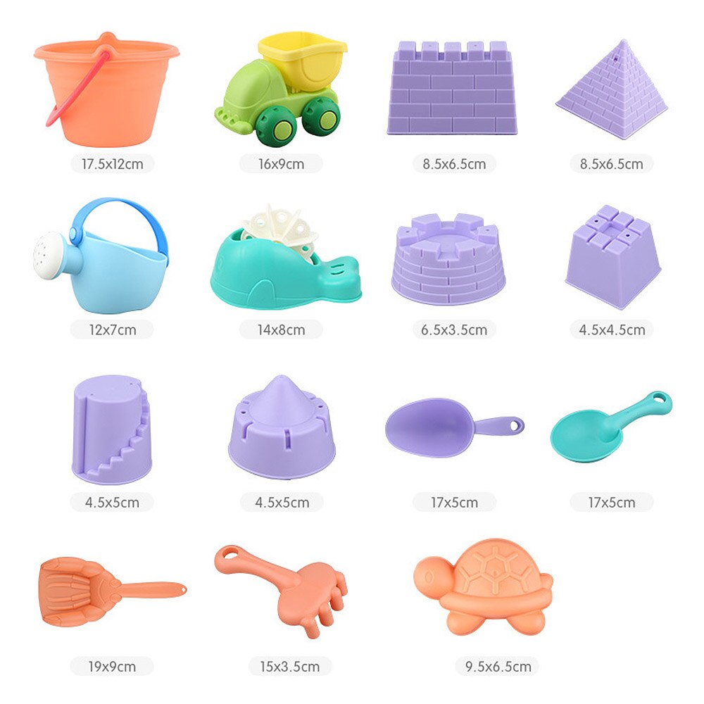 5/12/14pcs Zomer Kinderen Zachte Rubber Strand Speelgoed Auto Play Zand Hulpmiddel Schop Kind Zand Kasteel diy Kinderen Strand Emmer
