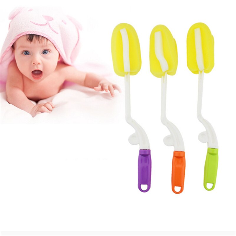 Escovas de limpeza de garrafa alimentação com alça rotativa garrafa de náilon cozinha simples limpeza escova de bebê prático conjunto de escova de garrafa