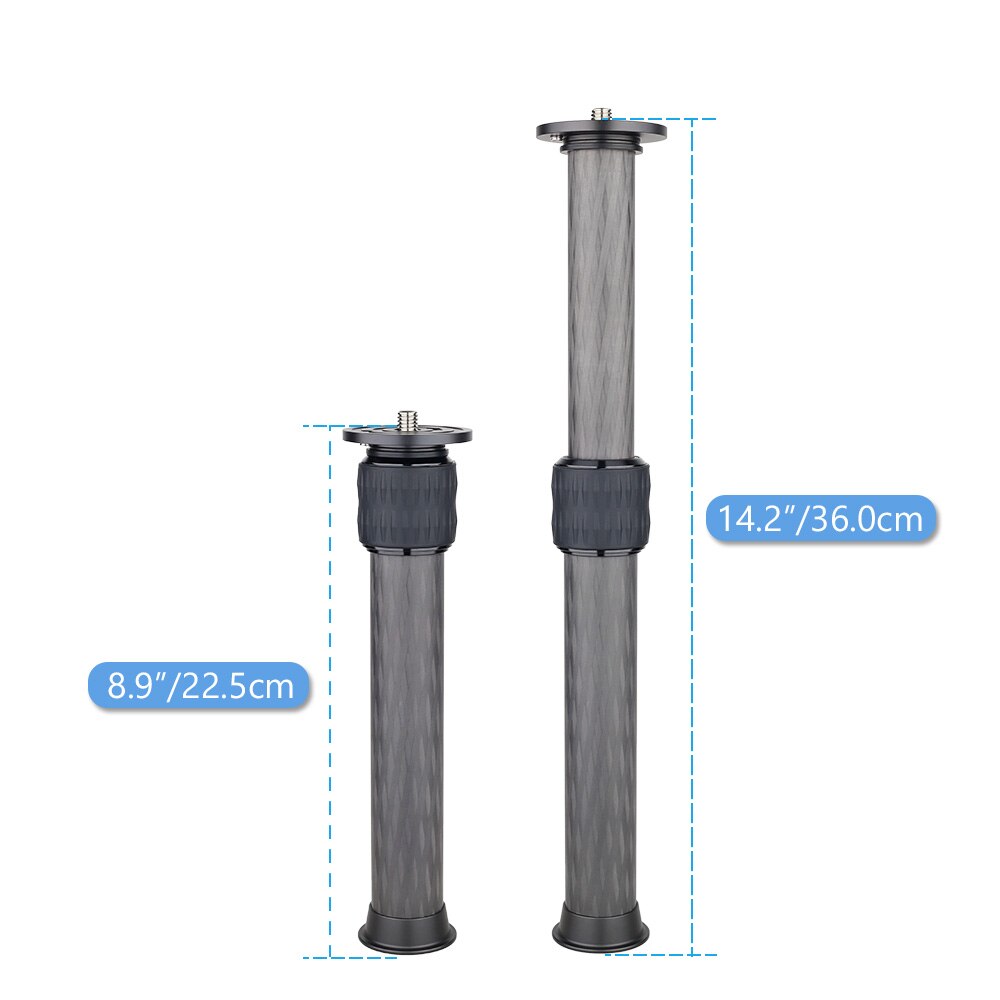 ARTCISE 10 Layers Carbon Fiber Center Column Extender 2-Section Tube Extension for Tripod Monopod 25.5mm/40mm CNC Anodized