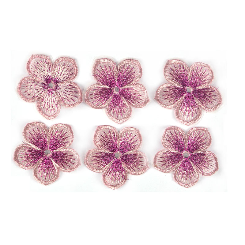 Parches de flores con borde de encaje, accesorios de costura de ropa, apliques bordados, manualidades DIY, suministros de decoración hechos a mano, 5 colores, 10 piezas, 4,5 cm: Cobre