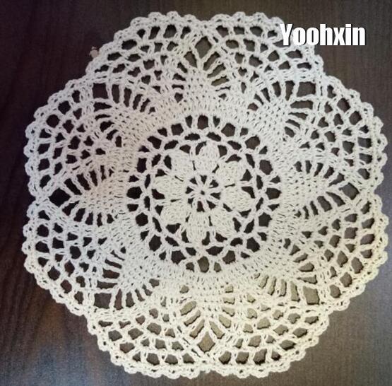 Round cotton placemat cup coaster mug kitchen wedding drink table place mat cloth lace Crochet tea pan coffee doily dish pad