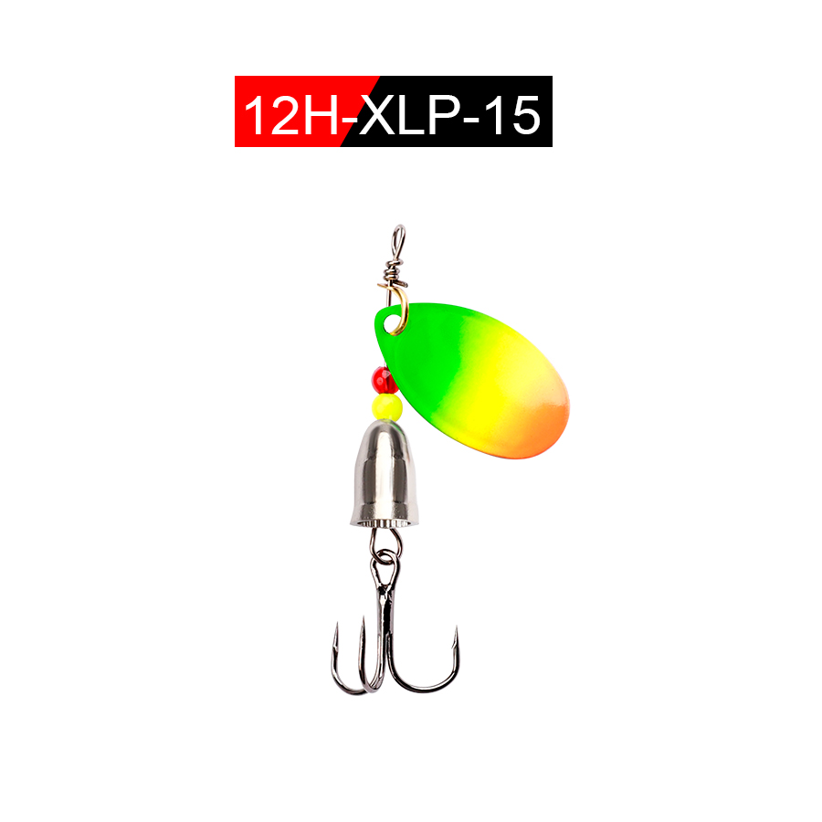VIS KONING 1PCS 6.0CM 6.5CM Spinner Lepel Vissen Lokken Spinner Aas Lepel Vissen Bass Lokken met Dreg Visgerei: 10 / Oranje