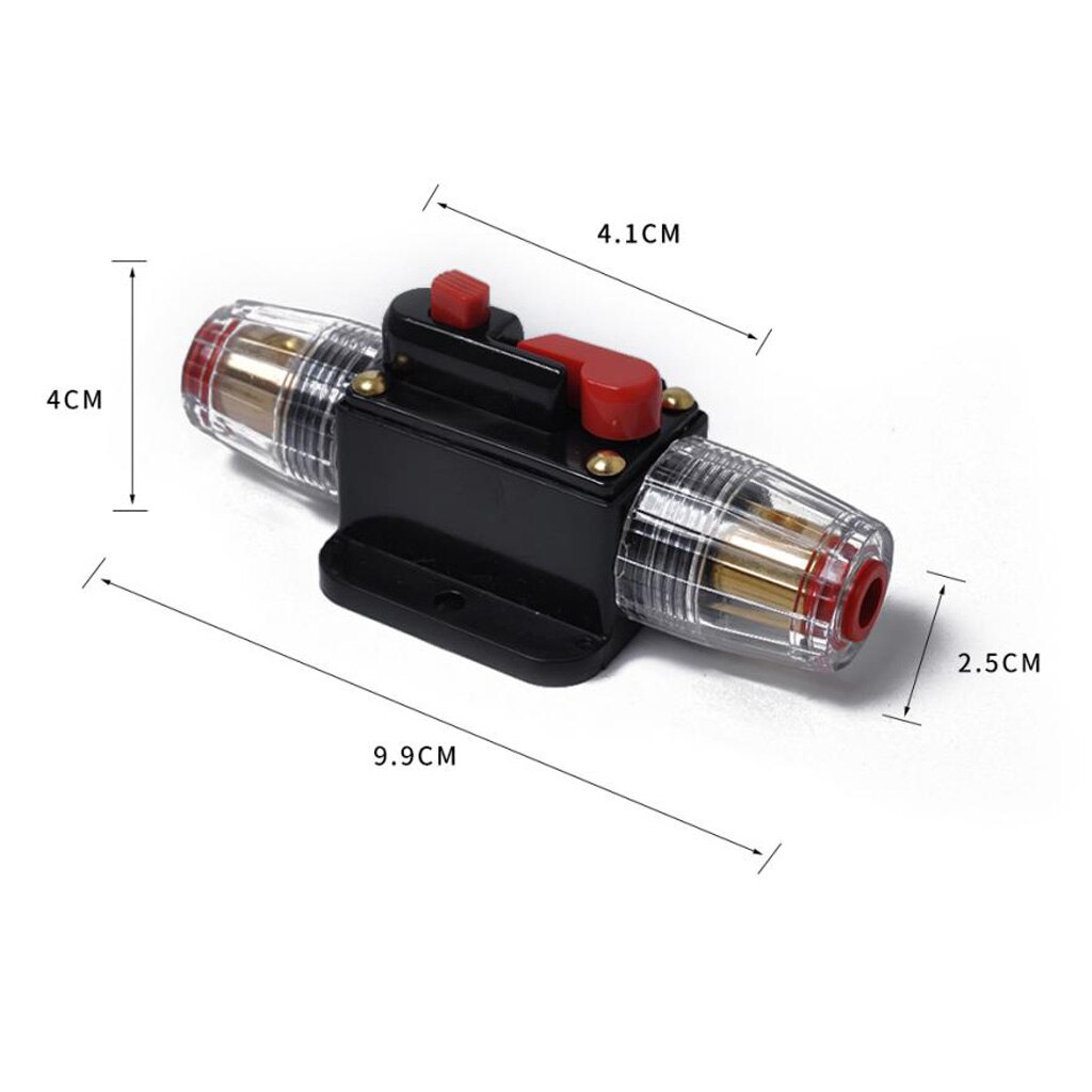 12V Car Stereo Audio Circuit Breaker Inline Fuse Fits 4-8 Gauge Wire 60 Amp