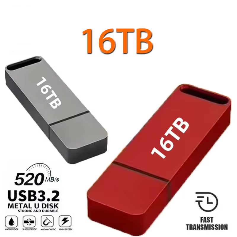 16TB Flash Drive USB3.2 Hoge Snelheid Overdracht Type C U Metalen Flash SSD Draagbare Mini Flash Drive Geheugen waterdichte U Drive