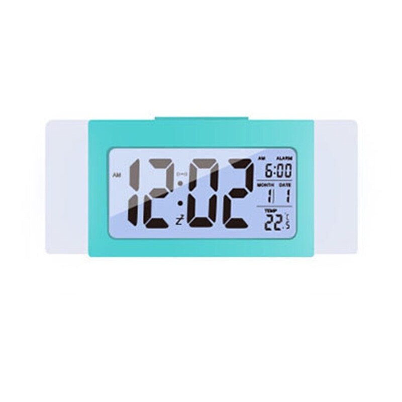 ledet digital vekkerklokke elektronisk klokke smart stum lysende bakgrunnsbelysning vise temperatur kalender slumre kontor