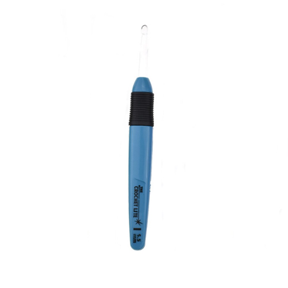 Ganchos de ganchillo con luz LED, agujas de tejer, accesorios de tejido, herramientas, ganchos de ganchillo, herramienta de aguja de tejer luminosa DIY, 1 ud.: Gris
