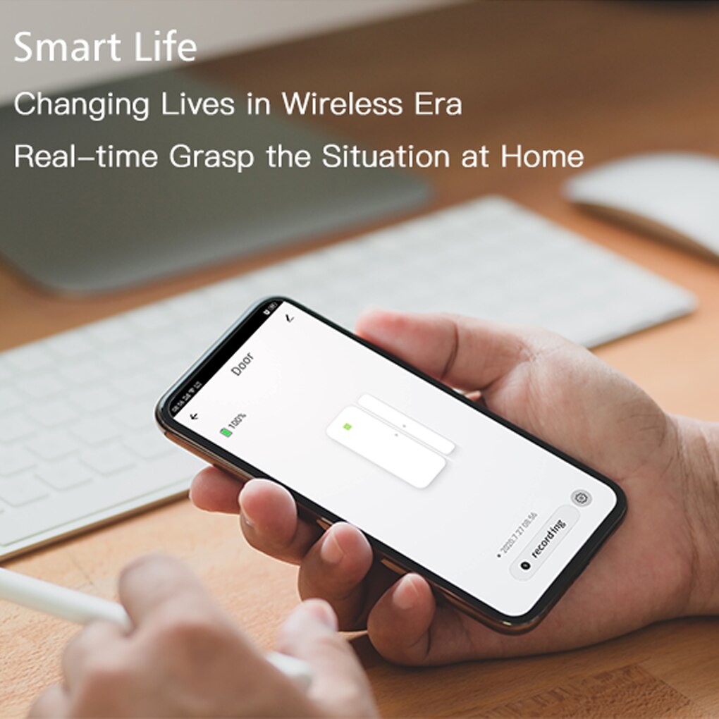 Tuya Smart Wifi Deur Sensor Deur Open/Gesloten Detectoren Wifi Home Alarm Compatibel Met Alexa Google Home Tuya App