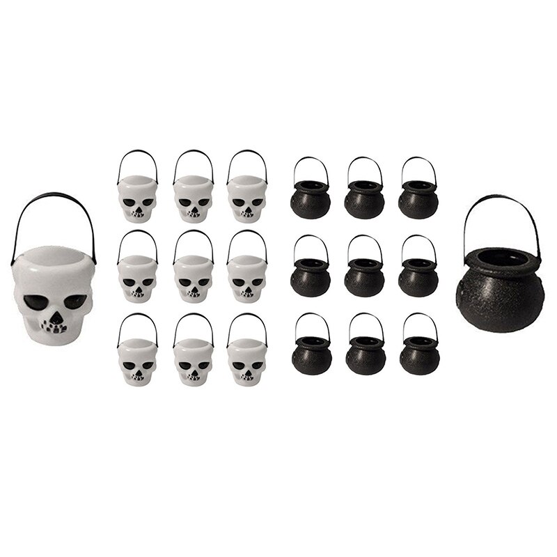 10PCS / Halloween Witch Candy Jar Halloween Cauldron Novelty Halloween Bucket Ornament