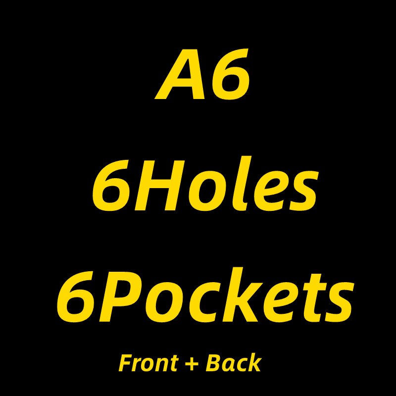 10pcs A4/A5/A6/A7/B5/B6 Transparent Envelope Binder Pocket Refill Organization Stationery School Office Supply File Folder: A6-6 Pockets-6 Holes