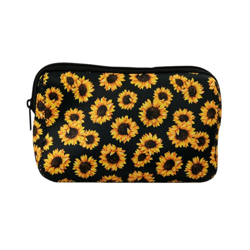Large Capacity Sunflower Makeup Bags Waterproof Flower Printing Washing Bag Travel Storage Pouch Handbag