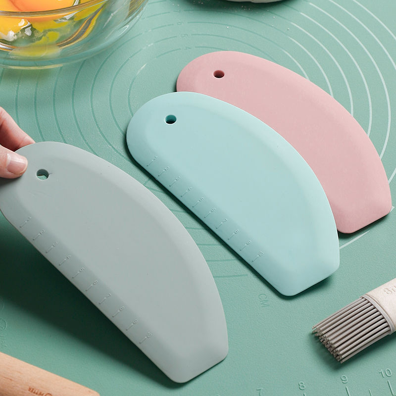 1Pcs Flexible Silicone Bowl Scraper Pastry Best Bench Scraper For Cakes Kitchen Aid Food Scraper For Dish Pan Bowl Dough Tools