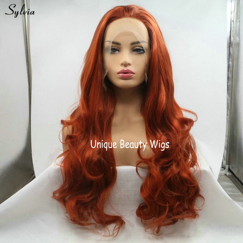 Sylvia loose wave long hair copper red dark orange grandado