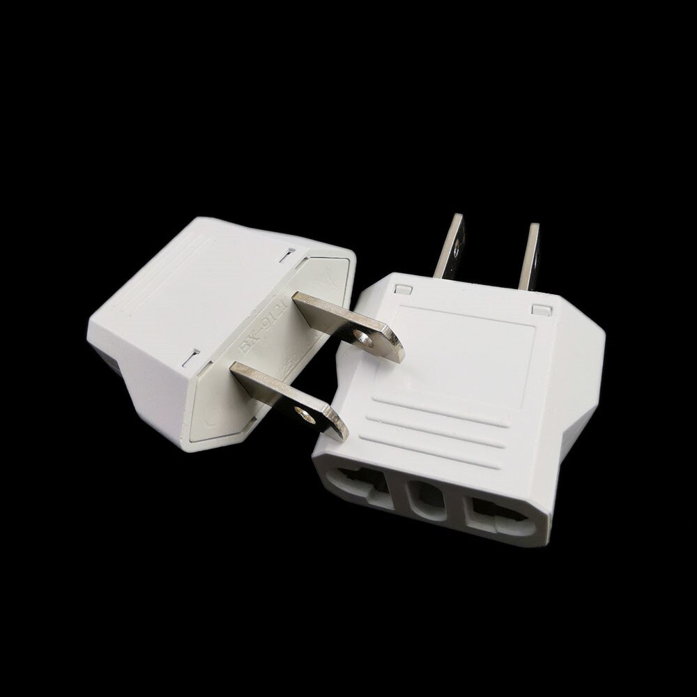 Ons Universal Travel Plug Twee Platte Pinnen Adapter Convert Europese Brazilië Naar Amerikaanse Japan Canada Stekker 6A 250V: White