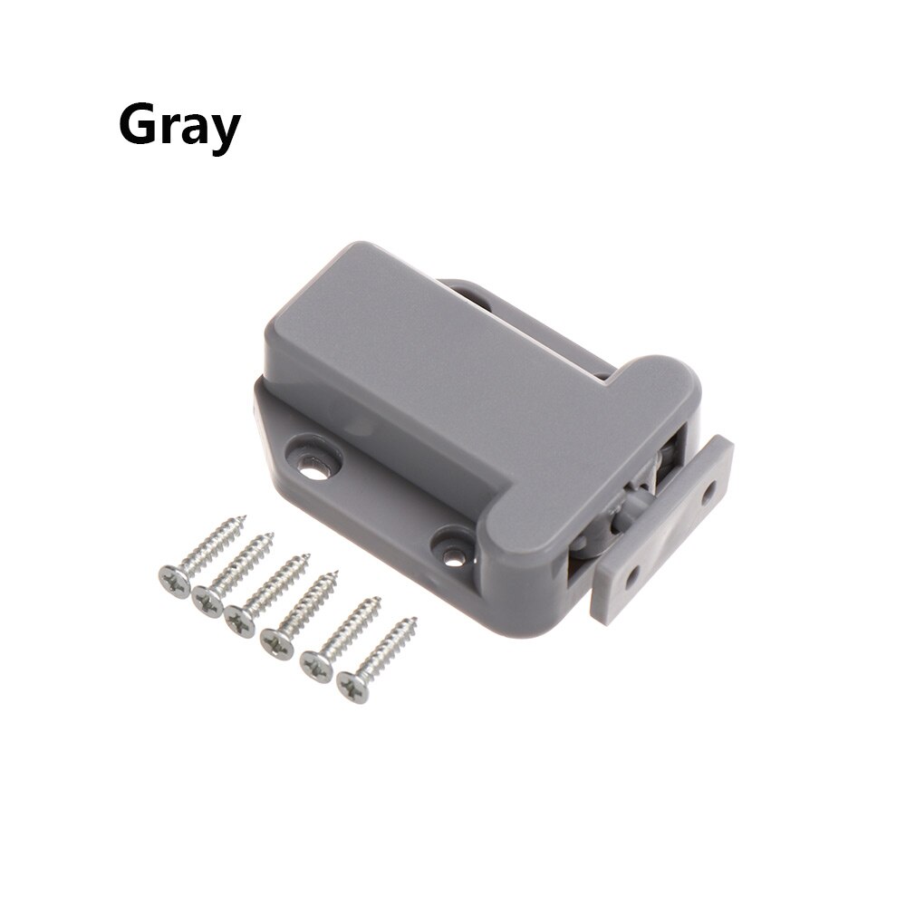 Cabinet Catches Door Lock Buckle With Screws Door Stop Closer Touch Lid Bin Clip Lock Furniture Hardware Damper Buffer Wardrobe: gray